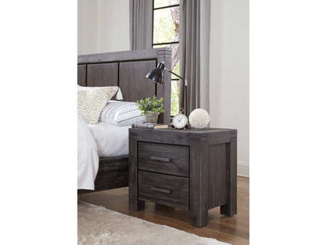 Meadow Solid Wood Two Drawer Nightstand in Graphite - Ornate Home