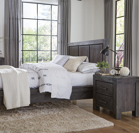 Meadow Solid Wood Two Drawer Nightstand in Graphite - Ornate Home