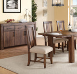 Meadow Solid Wood Upholstered Dining Chair in Brick Brown - Ornate Home