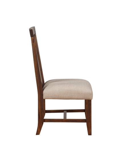 Meadow Solid Wood Upholstered Dining Chair in Brick Brown - Ornate Home