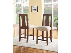 Meadow Solid Wood Upholstered Kitchen Counter Stool in Brick Brown (Set of 2) - Ornate Home