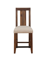 Meadow Solid Wood Upholstered Kitchen Counter Stool in Brick Brown (Set of 2) - Ornate Home