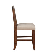 Meadow Solid Wood Upholstered Kitchen Counter Stool in Brick Brown (Set of 2) - Ornate Home