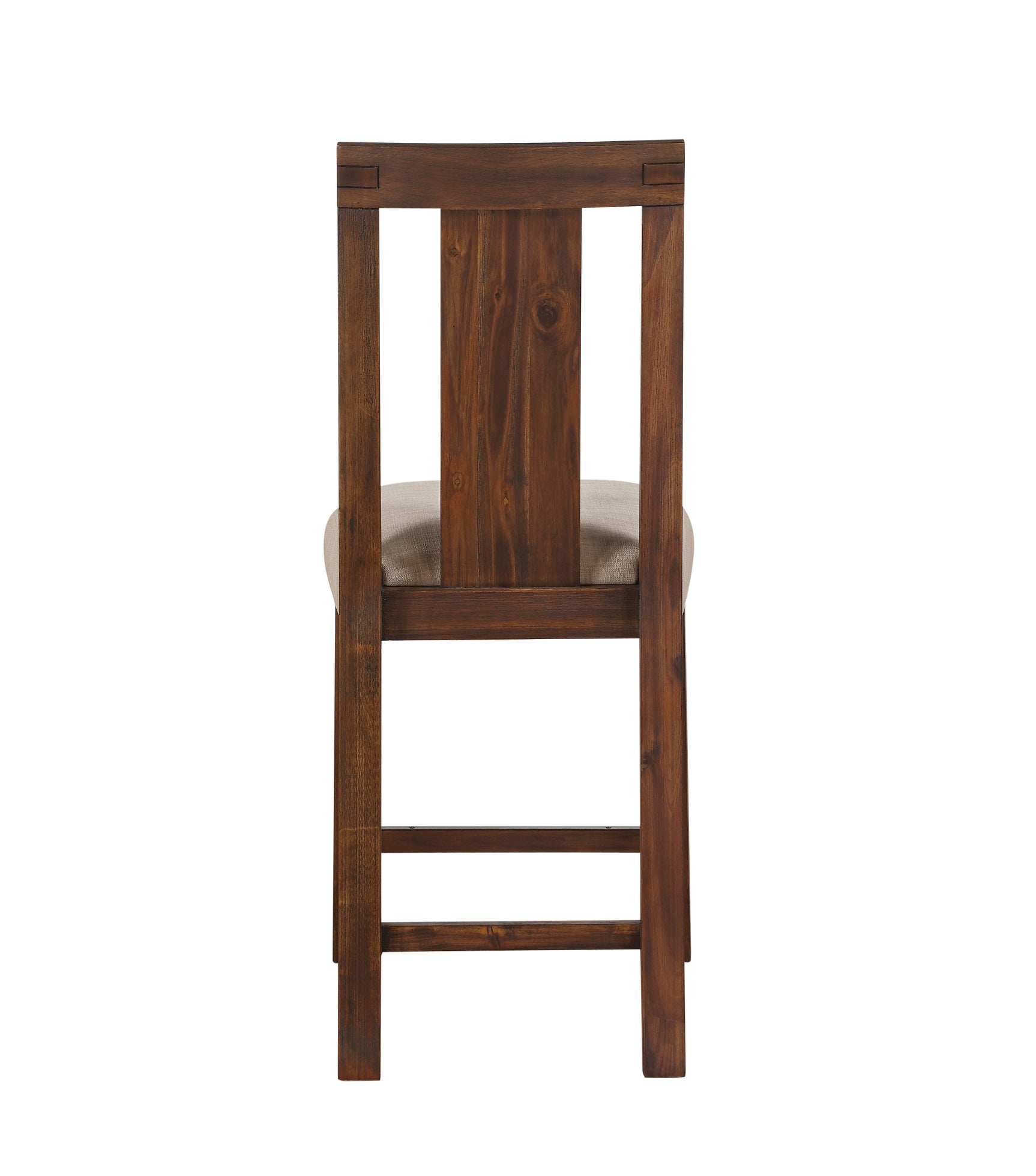 Meadow Solid Wood Upholstered Kitchen Counter Stool in Brick Brown (Set of 2) - Ornate Home