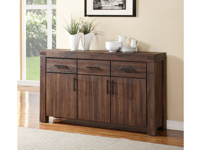 Meadow Three Drawer Three Door Solid Wood Sideboard in Brick Brown - Ornate Home