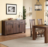 Meadow Three Drawer Three Door Solid Wood Sideboard in Brick Brown - Ornate Home