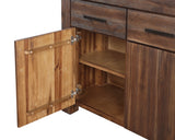 Meadow Three Drawer Three Door Solid Wood Sideboard in Brick Brown - Ornate Home