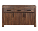 Meadow Three Drawer Three Door Solid Wood Sideboard in Brick Brown - Ornate Home