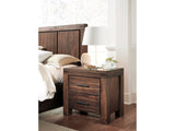 Meadow Two Drawer Solid Wood Nightstand in Brick Brown - Ornate Home