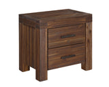 Meadow Two Drawer Solid Wood Nightstand in Brick Brown - Ornate Home