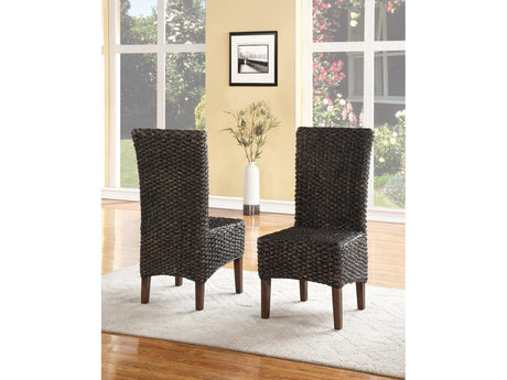 Meadow Wicker Dining Chair in Brick Brown (Set of 2) - Ornate Home