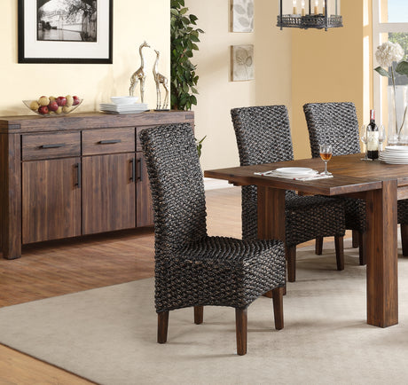 Meadow Wicker Dining Chair in Brick Brown (Set of 2) - Ornate Home