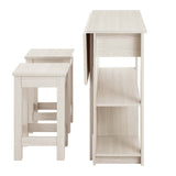 Meadowbrook White Maple 3-Piece Kitchen Island and Stool Set - Ornate Home