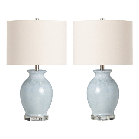 Meadows Blue/Cream Table Lamp (Set of 2) - Ornate Home