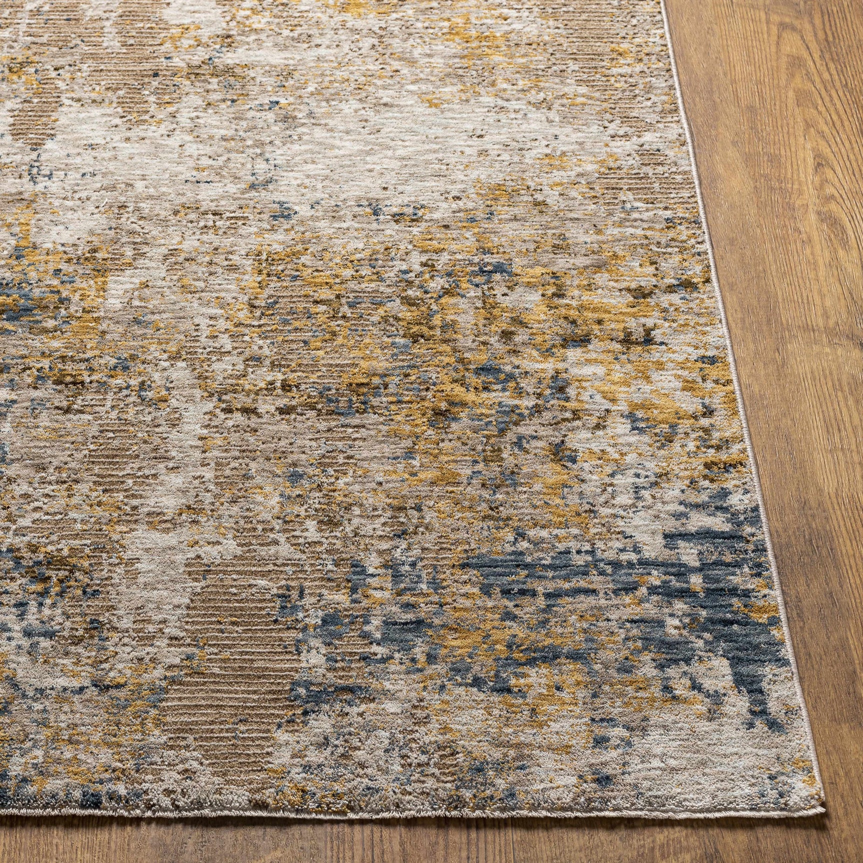 Meads Abstract Mustard Luxe Rug - Ornate Home