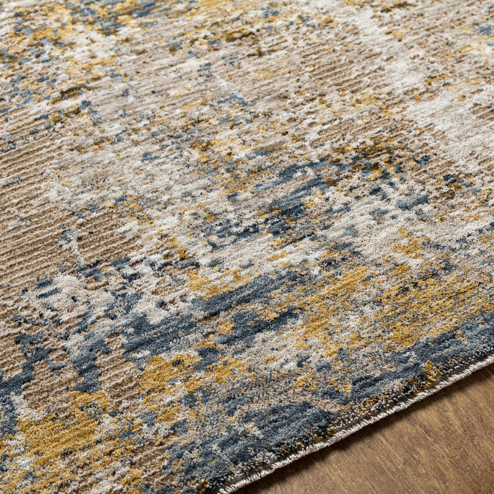 Meads Abstract Mustard Luxe Rug - Ornate Home