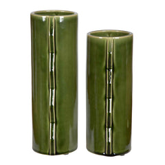 Meander Green Vases (Set of 2) - Ornate Home