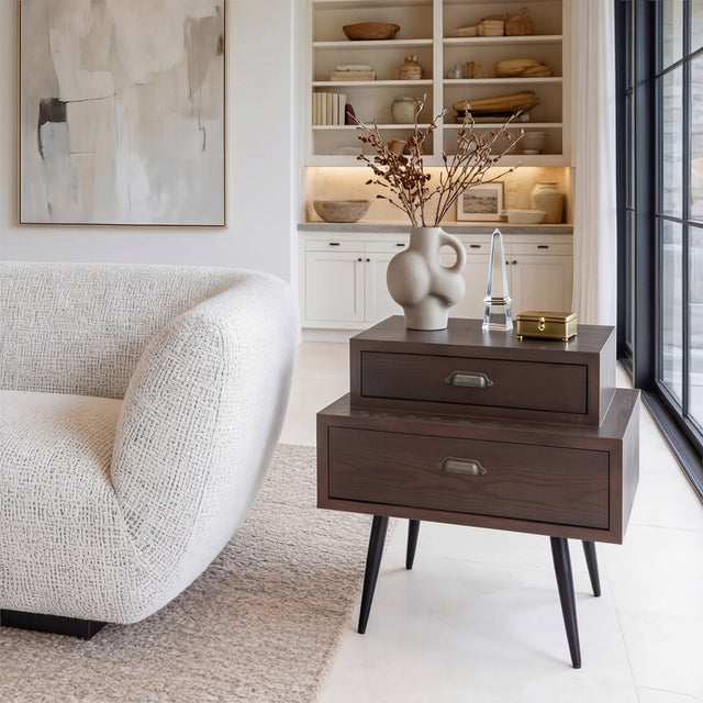 Mechy Brown Side Table - Ornate Home
