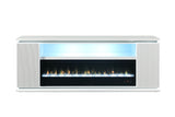 Medea White 71" TV Stand w/ Electric Fireplace - Ornate Home