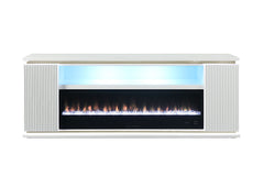 Medea White 71" TV Stand w/ Electric Fireplace - Ornate Home