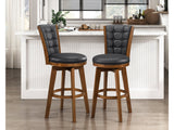 Medford Black Swivel Pub Height Chair (Set of 2) - Ornate Home