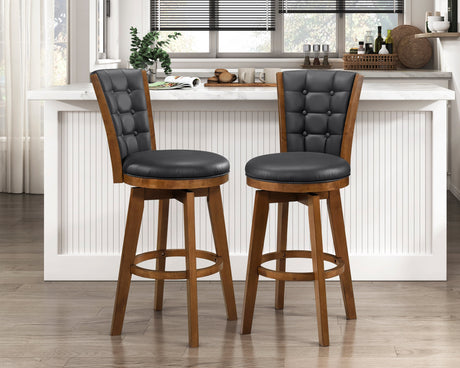 Medford Black Swivel Pub Height Chair (Set of 2) - Ornate Home