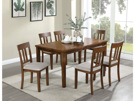 Medford Walnut/Beige 7 Pc. Dining Room Set - Ornate Home