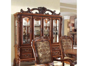 Medieve Antique Oak Curio/Hutch Buffet - Ornate Home