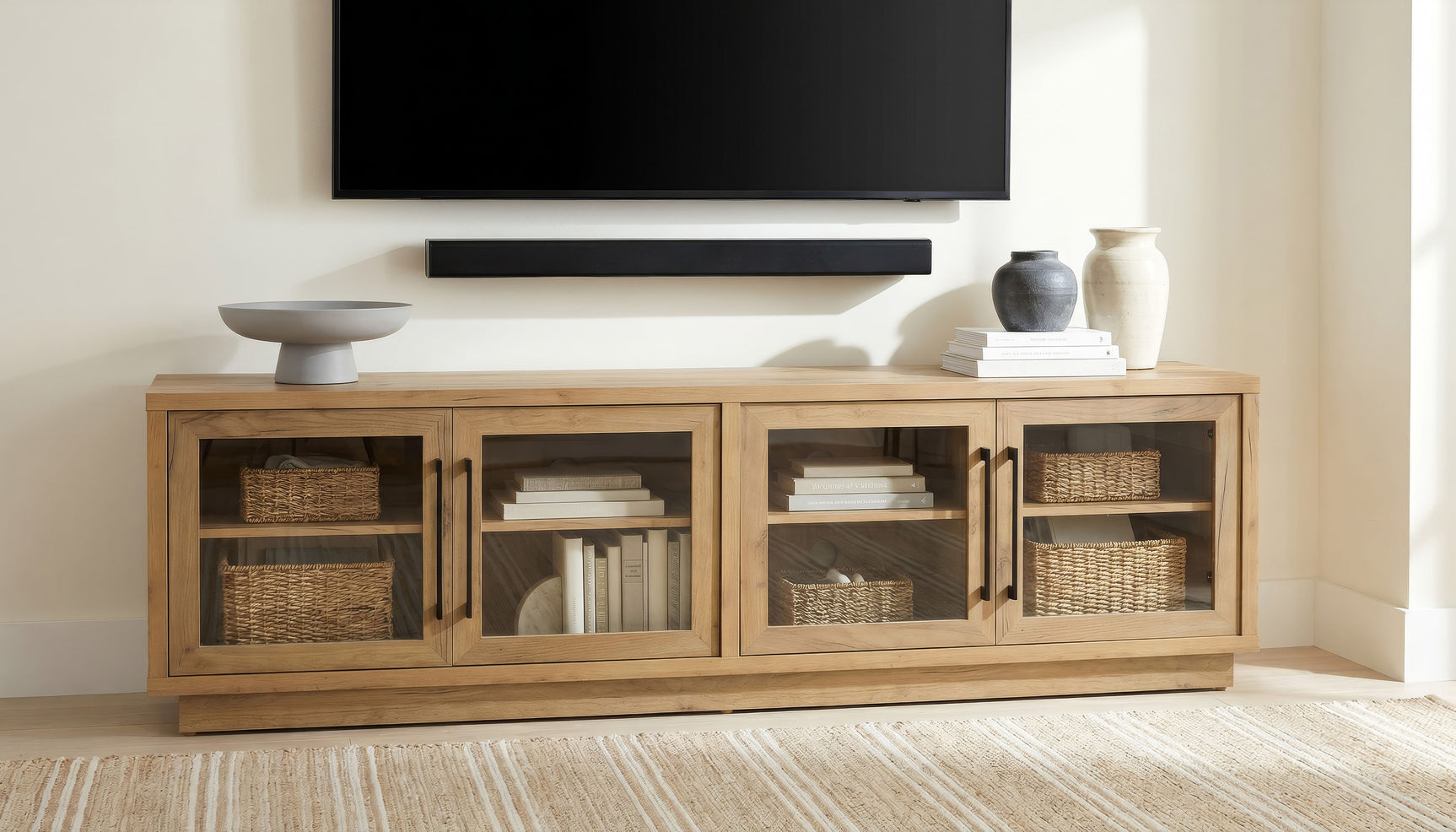 Medina Golden Oak Tv Stand - Ornate Home