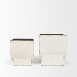 Medina Off-White/Gold Metal Planters (Set of 2) - Ornate Home