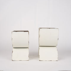 Medina Off-White/Gold Tall Metal Planters (Set of 2) - Ornate Home