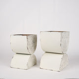 Medina Off-White/Gold Tall Metal Planters (Set of 2)