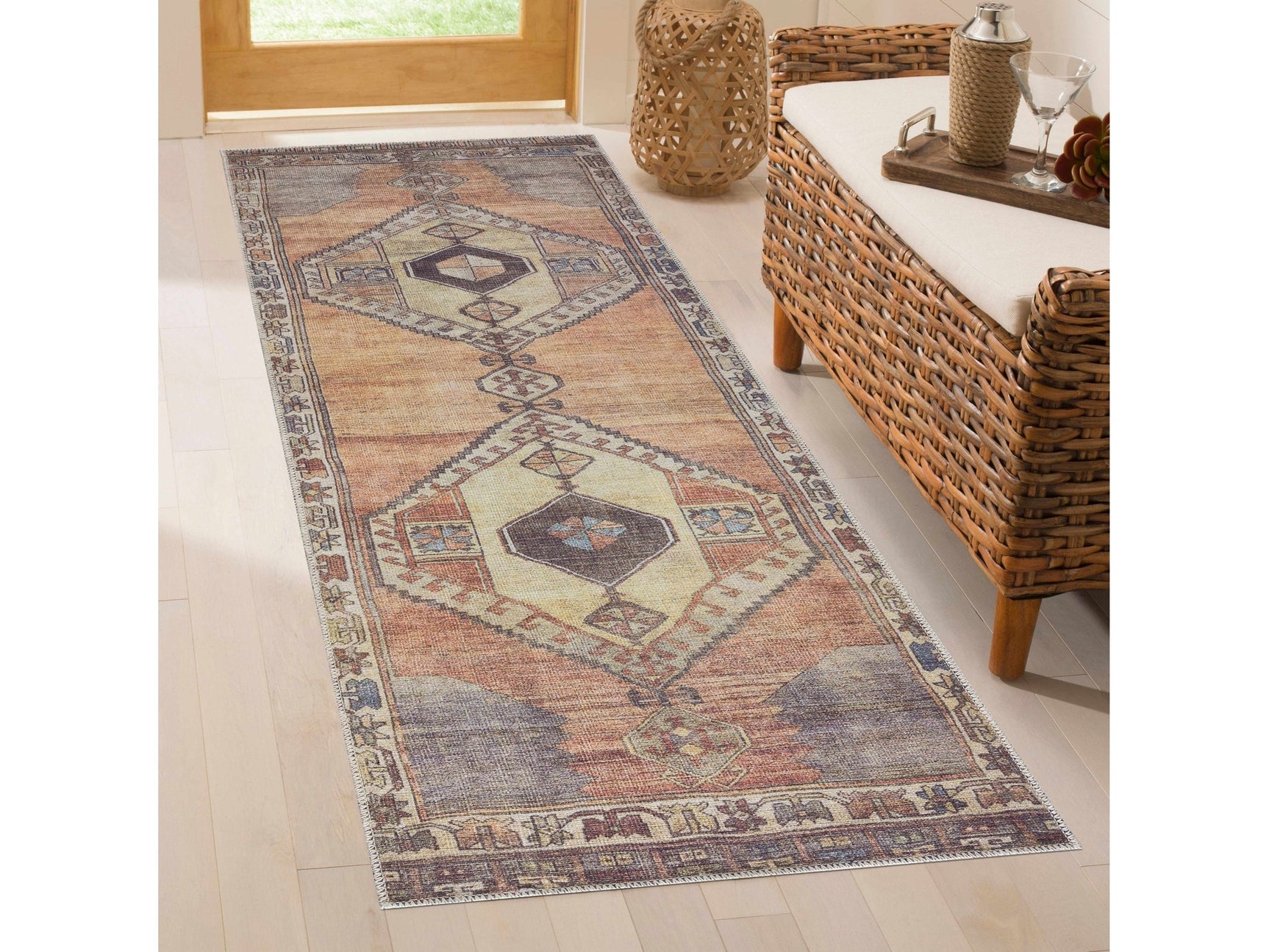 Medinah Washable Runner & Area Rug - Ornate Home