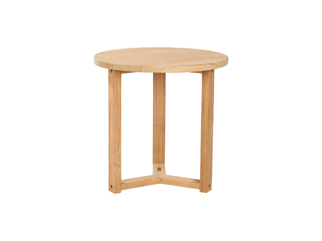 Medium Round Teak Outdoor Cross Legs Nesting Side Table - Ornate Home
