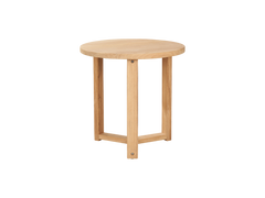 Medium Round Teak Outdoor Cross Legs Nesting Side Table - Ornate Home