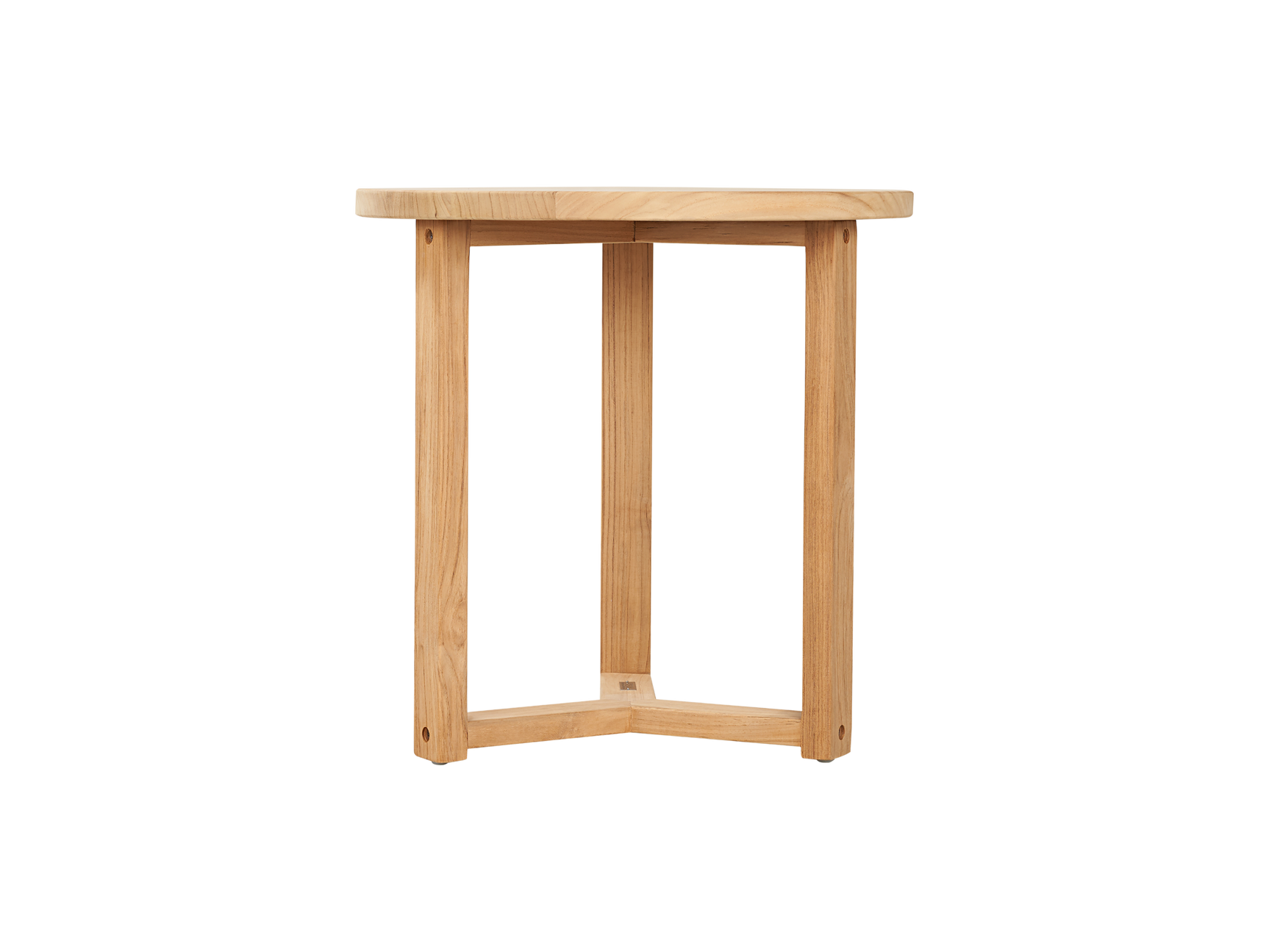 Medium Round Teak Outdoor Cross Legs Nesting Side Table - Ornate Home