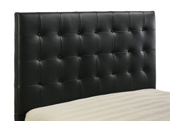 Medley Black Genuine Leather Queen Panel Platform Bed - Ornate Home