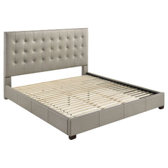Medley Tan Genuine Leather Eastern King Platform Bed - Ornate Home