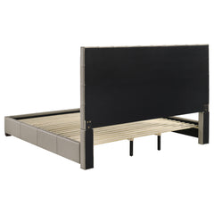 Medley Tan Genuine Leather Eastern King Platform Bed - Ornate Home