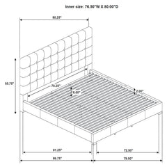 Medley Tan Genuine Leather Eastern King Platform Bed - Ornate Home