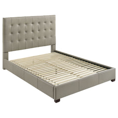 Medley Tan Genuine Leather Queen Panel Platform Bed - Ornate Home