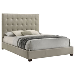 Medley Tan Genuine Leather Queen Panel Platform Bed - Ornate Home