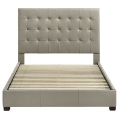 Medley Tan Genuine Leather Queen Panel Platform Bed - Ornate Home