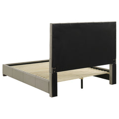 Medley Tan Genuine Leather Queen Panel Platform Bed - Ornate Home