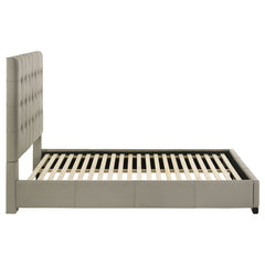 Medley Tan Genuine Leather Queen Panel Platform Bed - Ornate Home