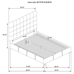 Medley Tan Genuine Leather Queen Panel Platform Bed - Ornate Home
