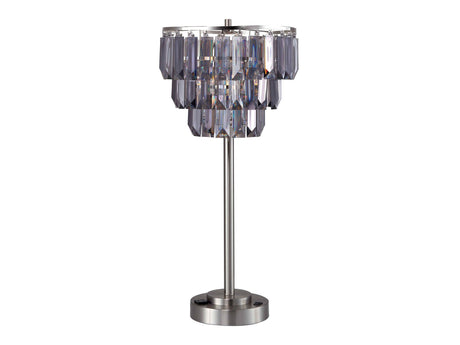 Meg Black/Chrome Table Lamp - Ornate Home