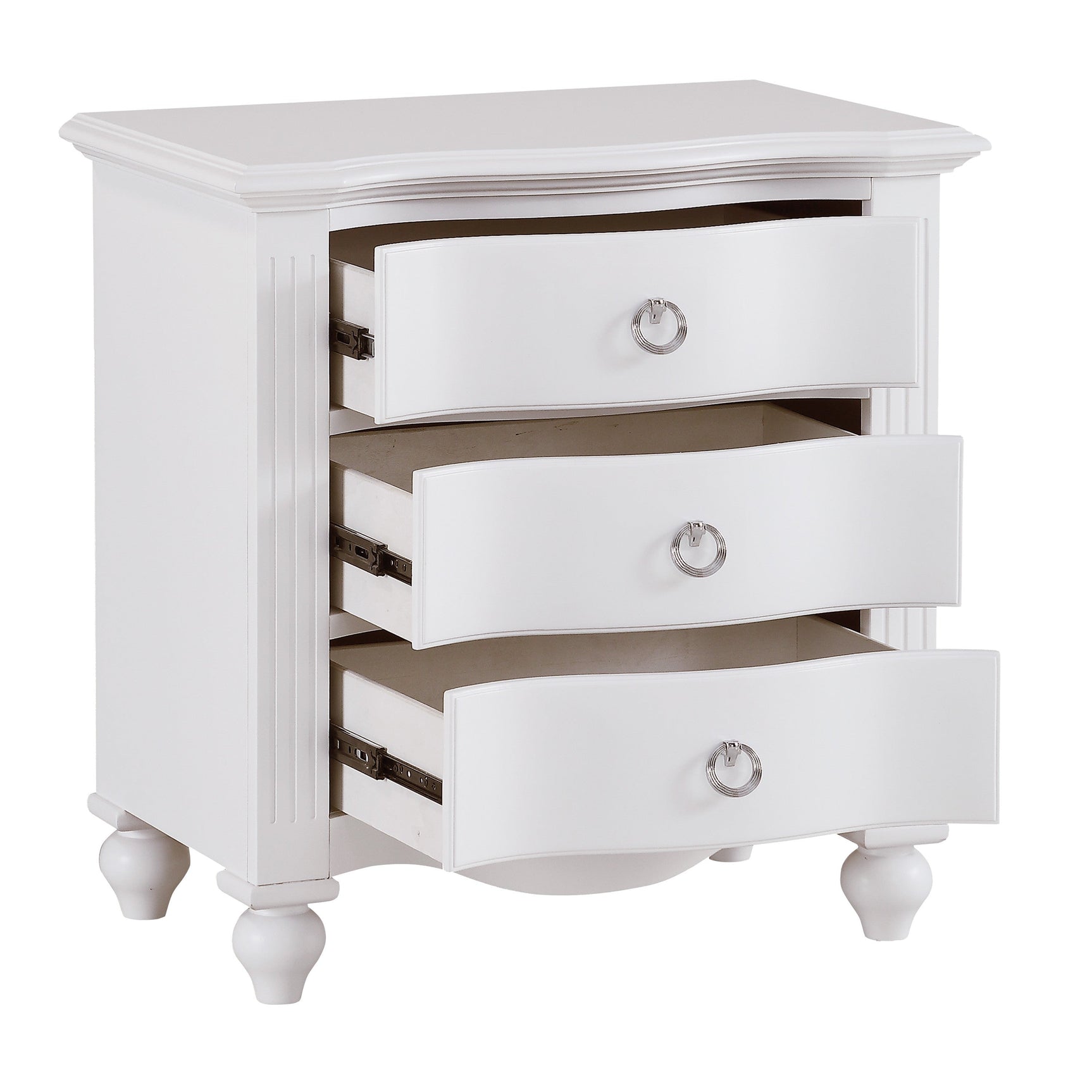 Meghan White Nightstand - Ornate Home