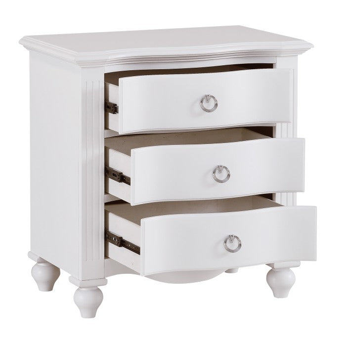 Meghan White Nightstand - Ornate Home