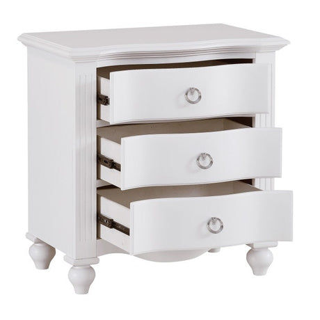 Meghan White Nightstand - Ornate Home